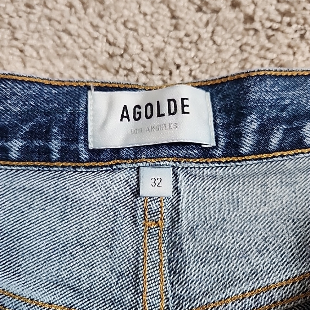 AGOLDE PARKER GRUDGE VINTAGE CUT OFF DENIM SHORTS Sz 32 ORGANIC COTTON - Picture 8 of 12